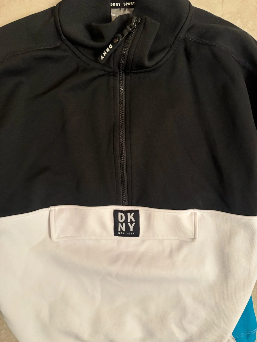 DKNY Black Zip-Front Sport Pullover - Picture 4 of 4